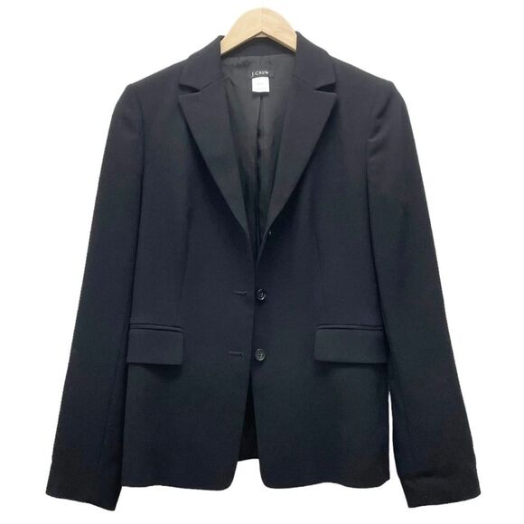 Vintage J. Crew Black Wool 3 Button Classic Blazer Women’s Size 8 Preppy Career - Picture 6 of 14